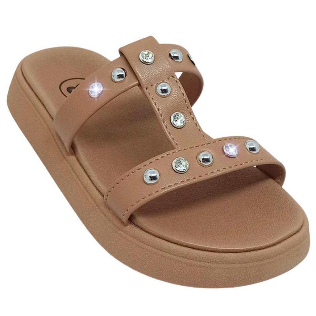 Chinelo Molekinha Infantil Menina Napa Turim Cristais