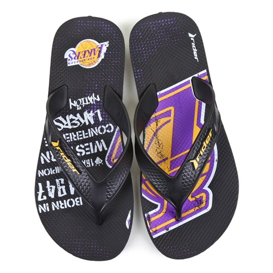 Chinelo NBA Rider Street Bold Ad Masculino - Preto e Lilás Menor preço em Chinelo NBA Rider Street Bold Ad Masculino - Preto e Lilás