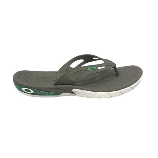 Chinelo Oakley Killer Point Masculino - Cinza e Verde Menor preço em Chinelo Oakley Killer Point Masculino - Cinza e Verde