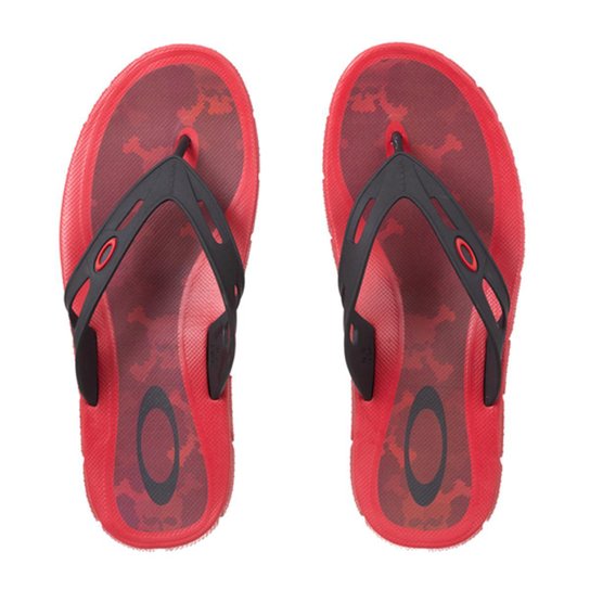 Chinelo Oakley Operative Print 4.0 - Vermelho Menor preço em Chinelo Oakley Operative Print 4.0 - Vermelho