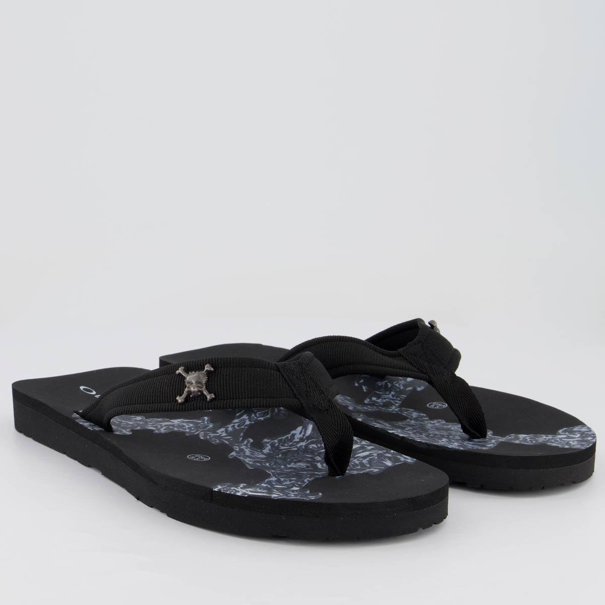 Chinelo Oakley Zeal Skull Preto - Preto | Netshoes