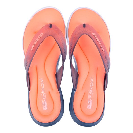 Chinelo Olympikus Floripa Feminino - Azul Petróleo+Laranja Menor preço em Chinelo Olympikus Floripa Feminino - Azul Petróleo+Laranja