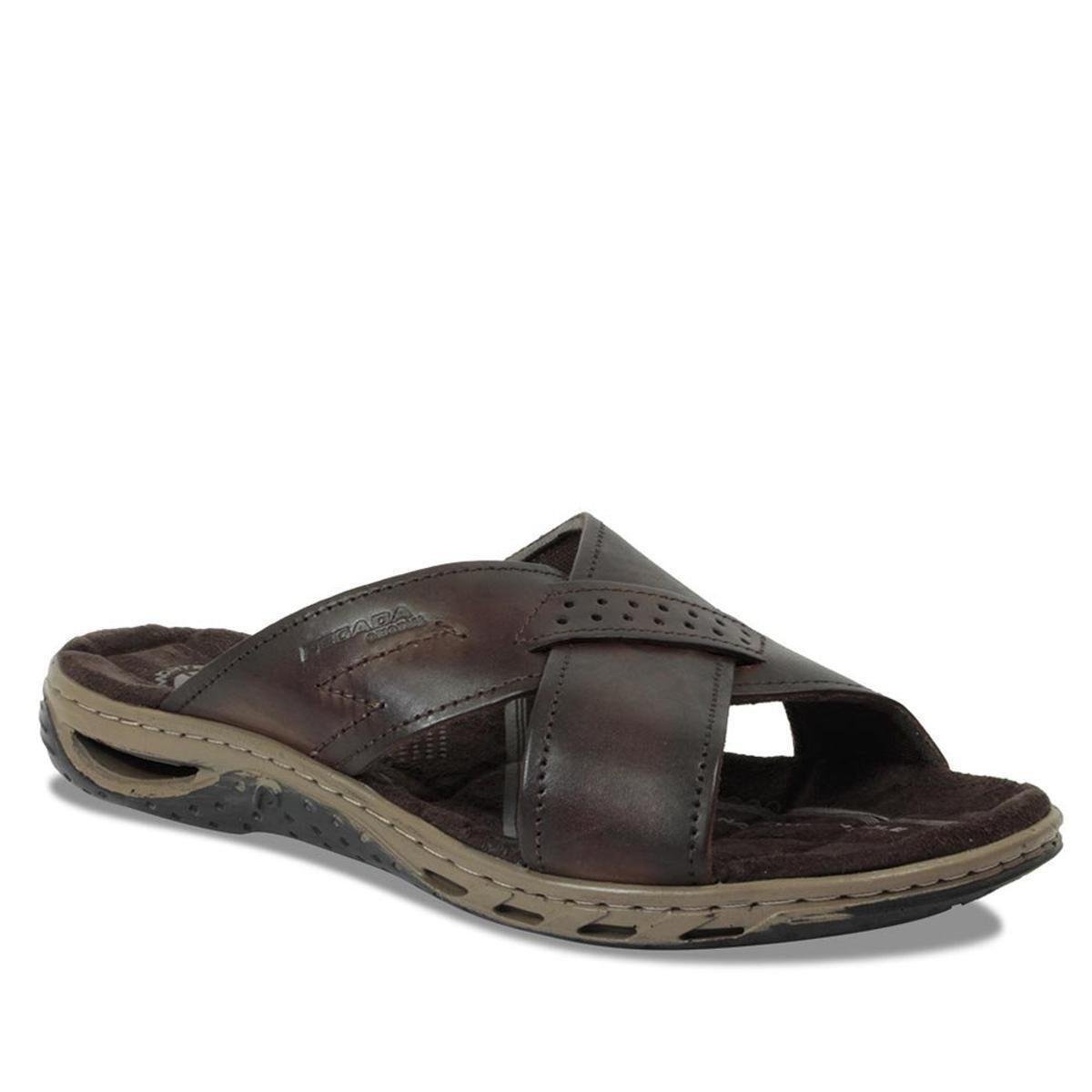 Chinelo Pegada Couro com Perfuros Masculino Menor preço em Chinelo Pegada Couro com Perfuros Masculino