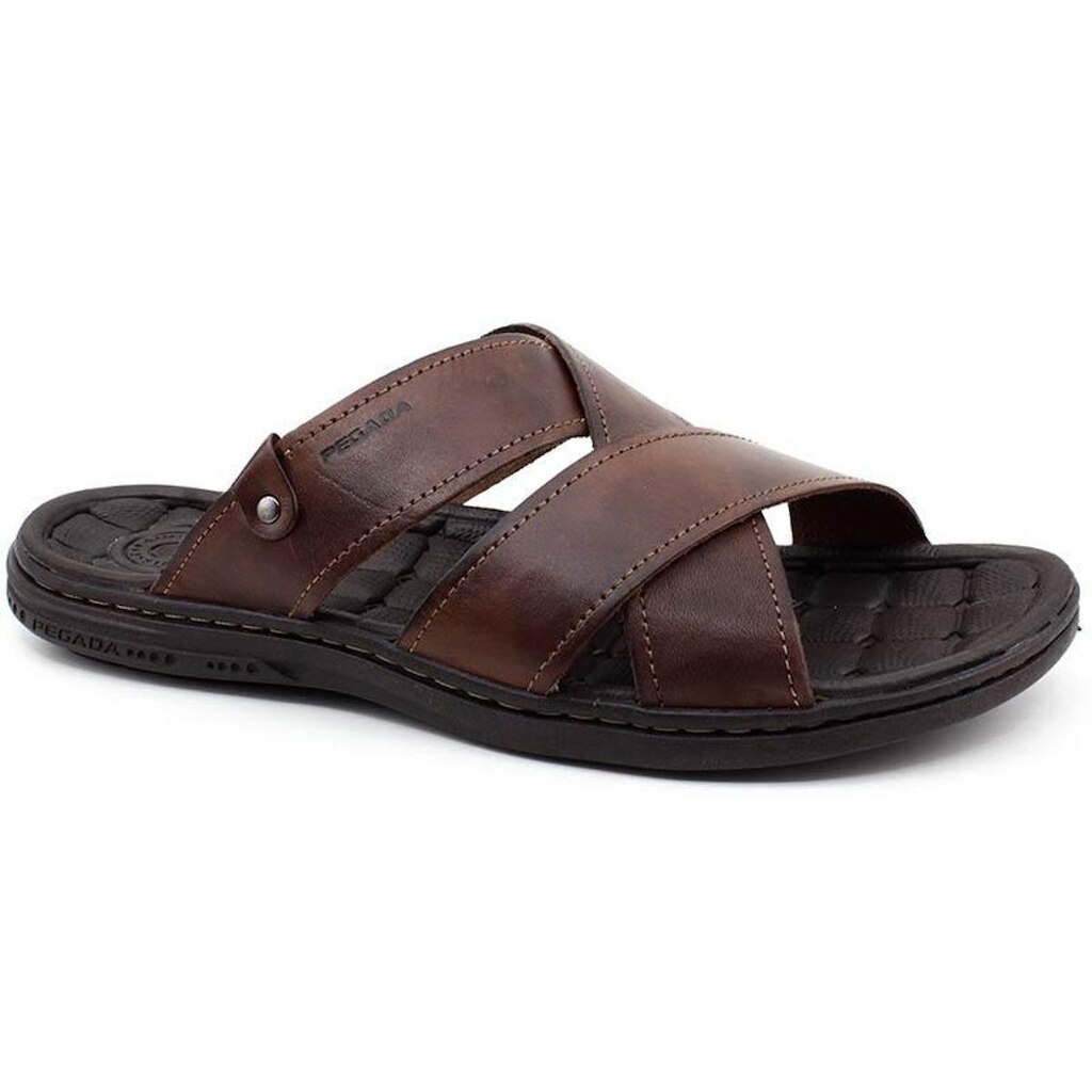 Chinelo Pegada Couro Masculino