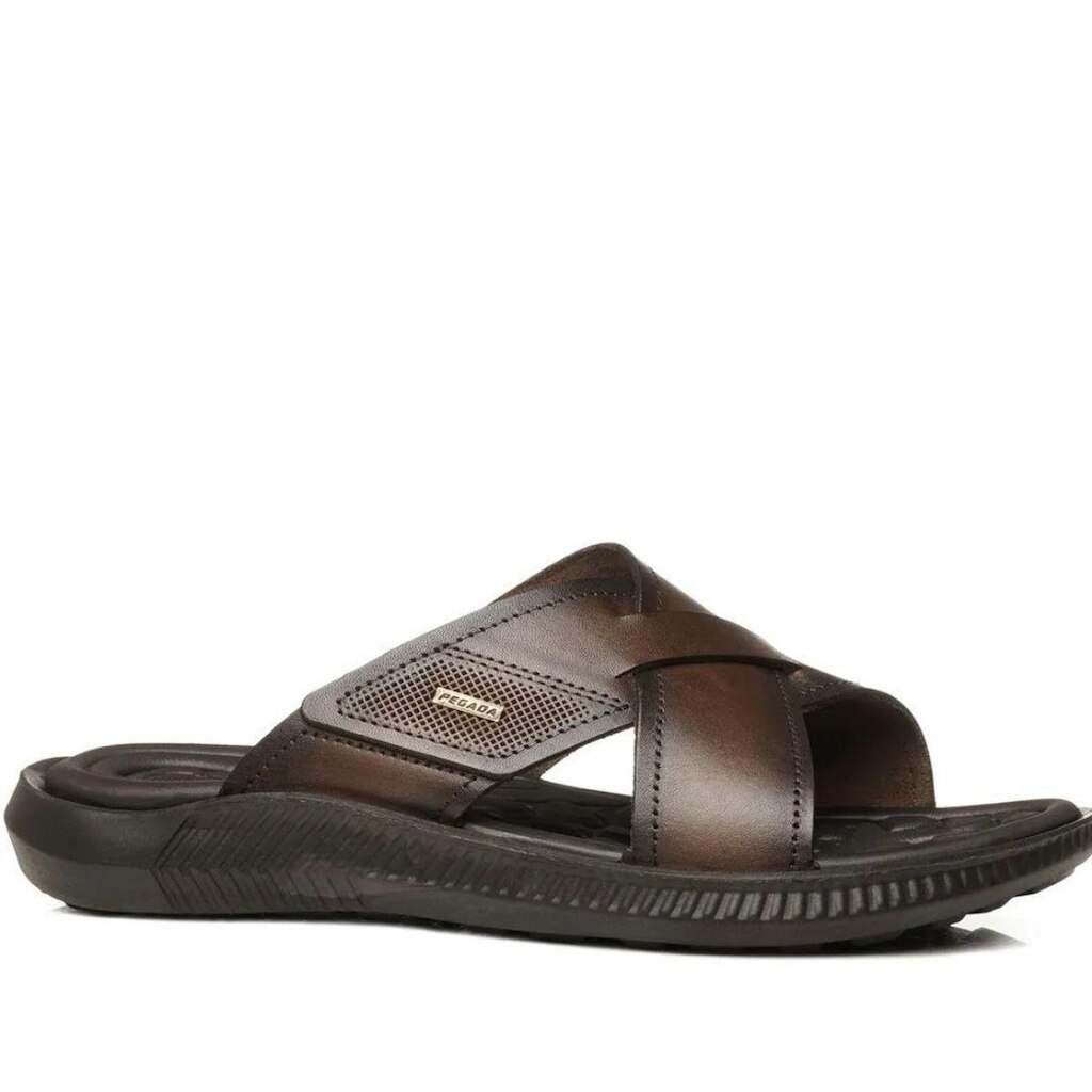 Chinelo Pegada Couro Pinhao Masculino Original 133160