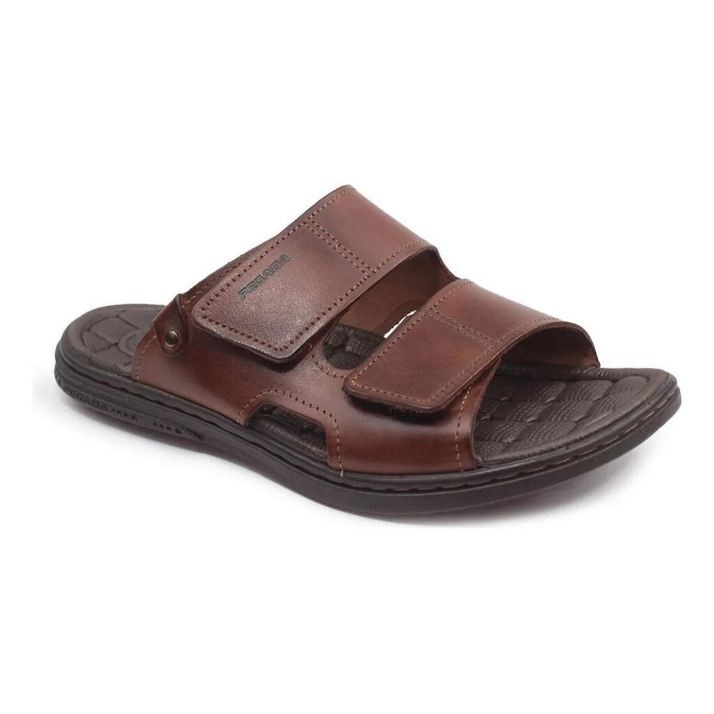 Chinelo Pegada Masculino Amortech 131283 De Couro