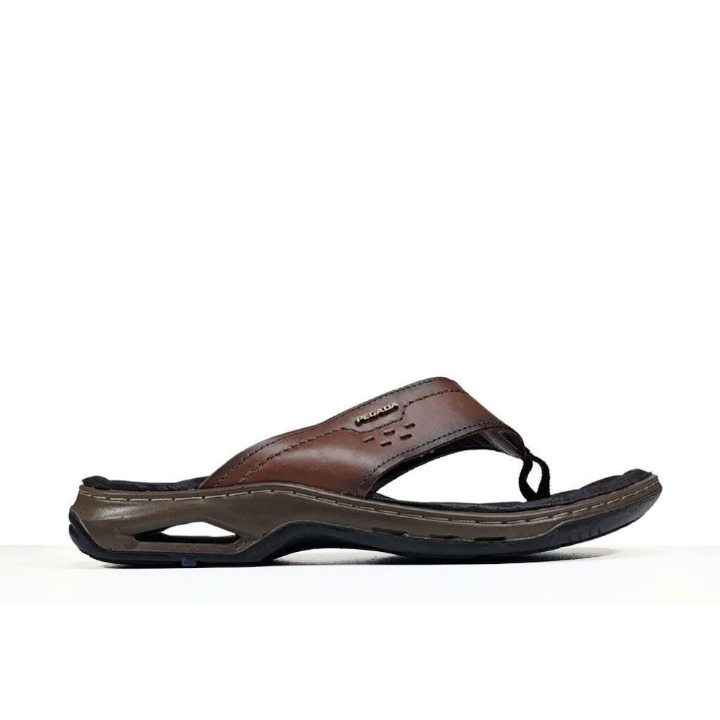 Chinelo Pegada Masculino Em Couro Conforto