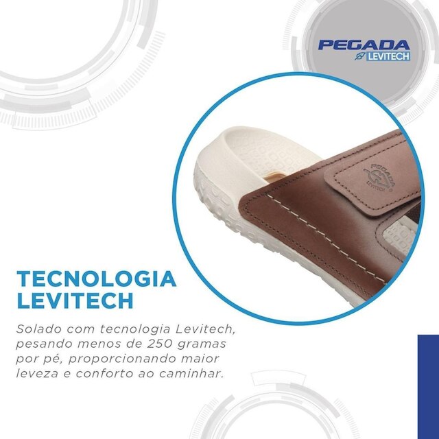 Chinelo Pegada Masculino em Couro Preto 133403-04