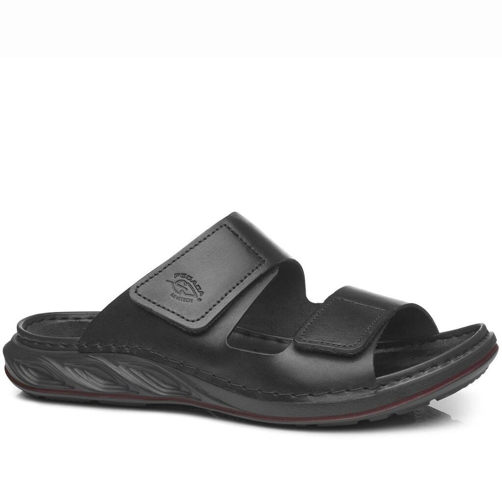 Chinelo Pegada Masculino em Couro Preto 134101-05
