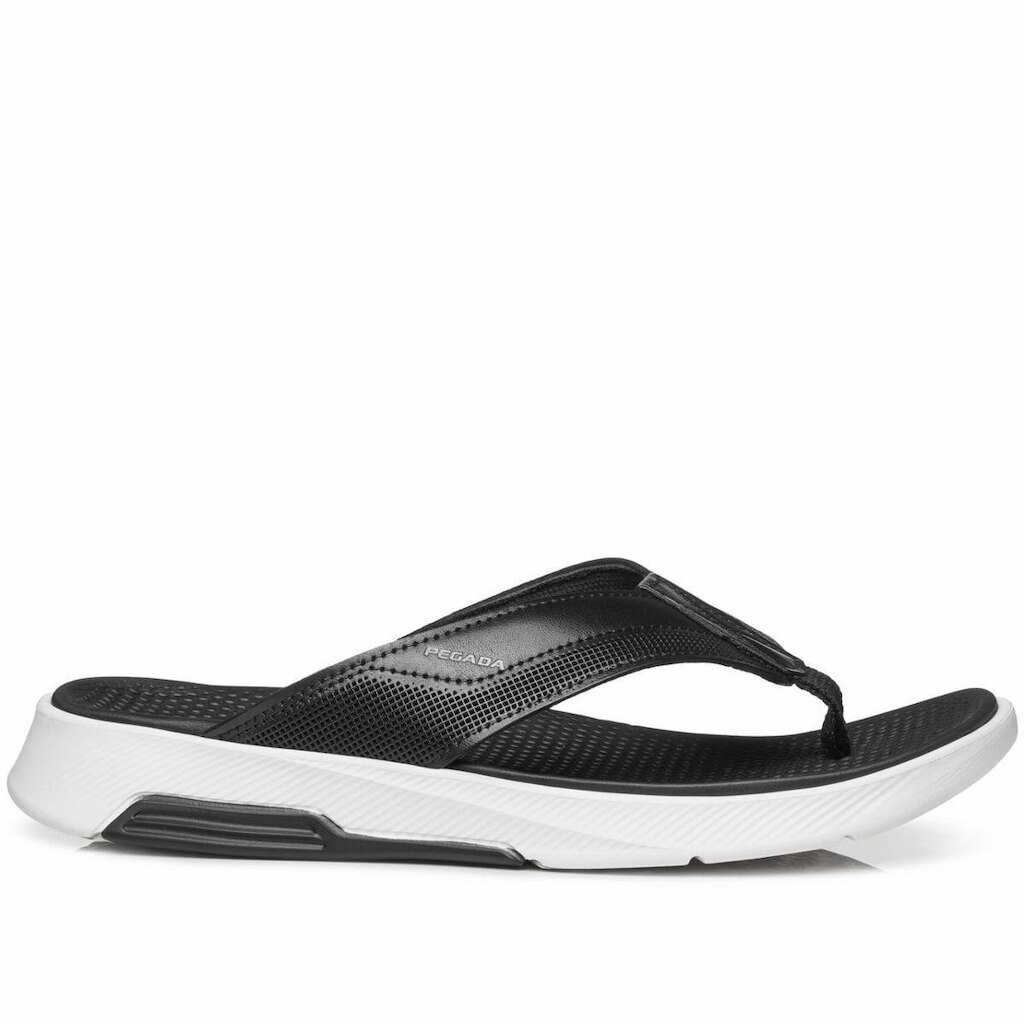 Chinelo Pegada Masculino em Couro Preto 134701-05