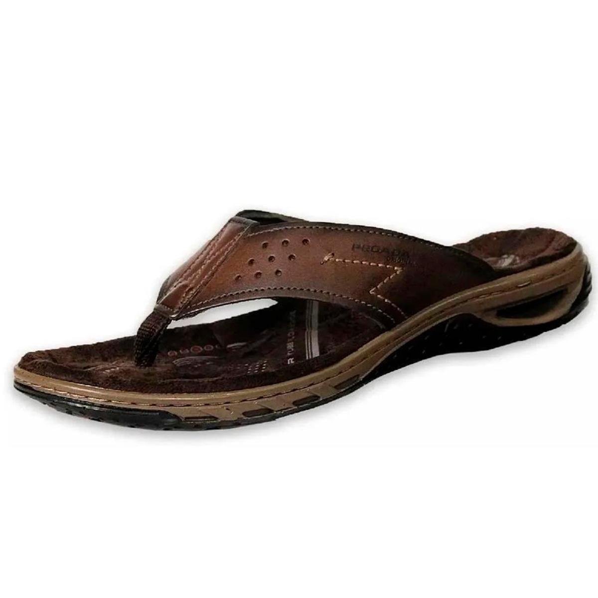 Chinelo Pegada Sandália Masculino Em Couro e Amortecedor 131663 Menor preço em Chinelo Pegada Sandália Masculino Em Couro e Amortecedor 131663