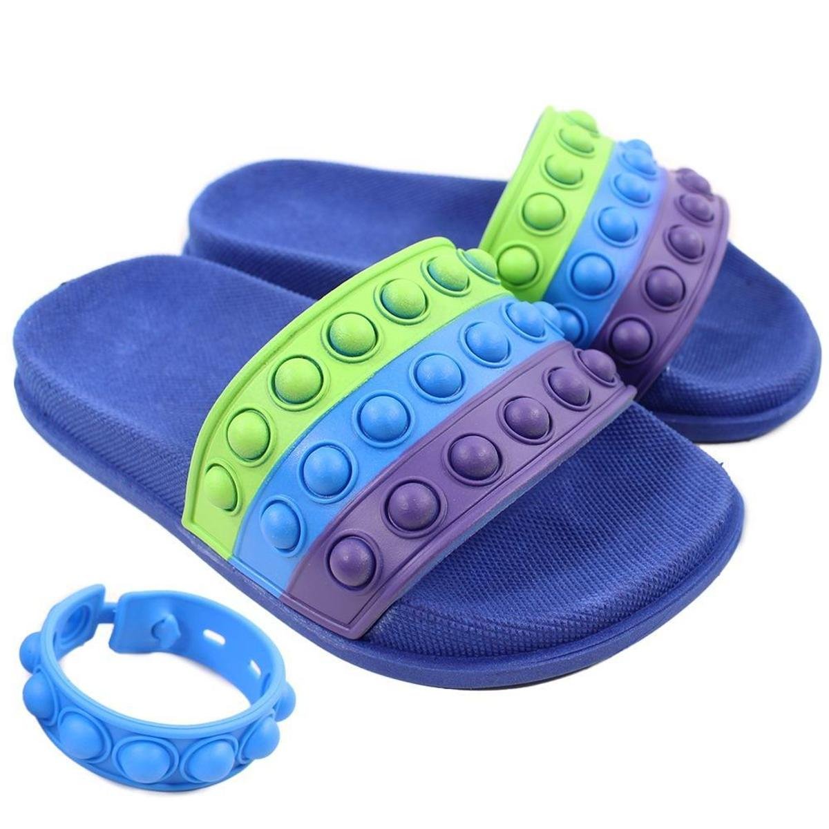 Chinelo Pop It Menino c/ pulseira - Azul | Netshoes