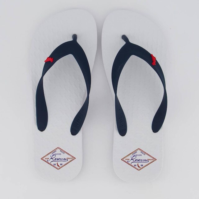 Chinelo Reserva Fill Branco e Marinho