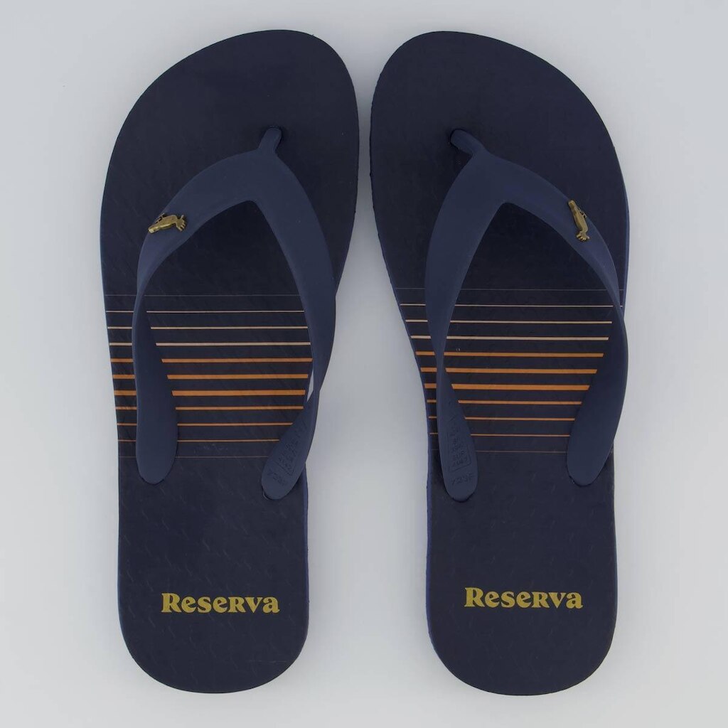 Chinelo Reserva Trancoso Azul Marinho e Laranja