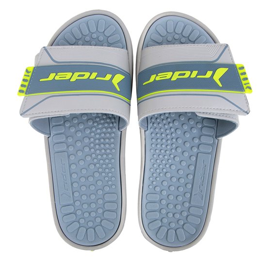 Chinelo Rider Infinity Fuse Slide Ad Masculino - Cinza+Azul Menor preço em Chinelo Rider Infinity Fuse Slide Ad Masculino - Cinza+Azul