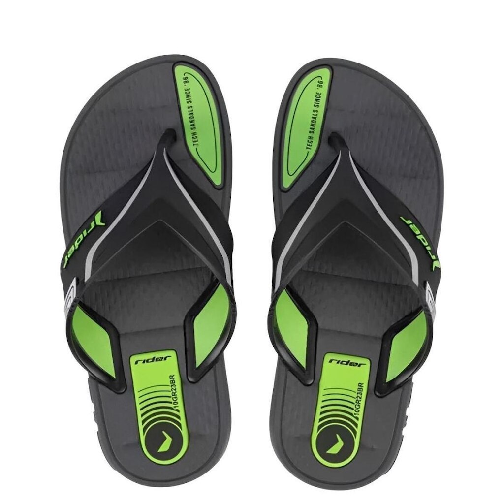 Chinelo Rider Sprint Meninos Grafite Preto Verde Resistente