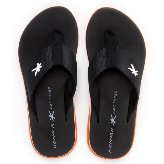 Chinelo Sandália Kenner Amp Turbo Original Promoçao - Preto+Laranja Escuro Menor preço em Chinelo Sandália Kenner Amp Turbo Original Promoçao - Preto+Laranja Escuro