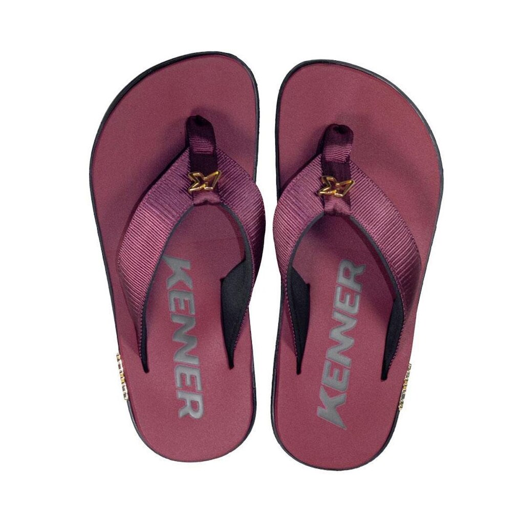 Chinelo Sandália Kenner Kivah Gold Bordo
