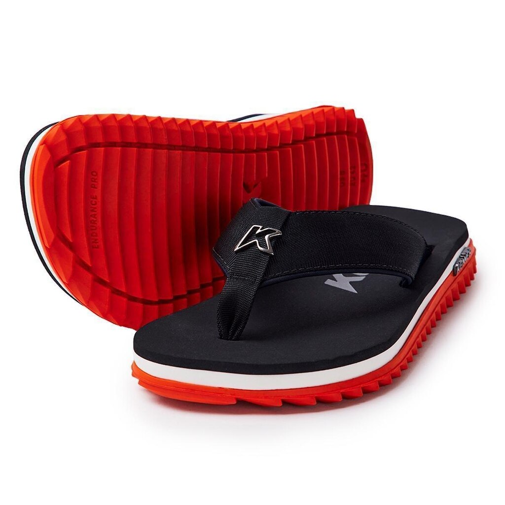 CHINELO SANDALIA KENNER KIVAH LINE PRETO E LARANJA ORIGINAL