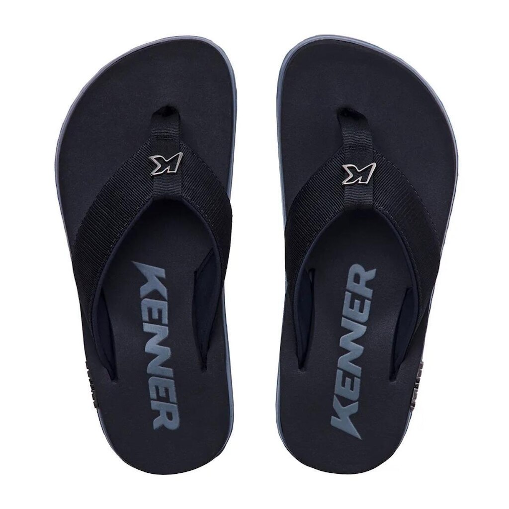 Chinelo Sandália Kenner Kivah Preto E Cinza