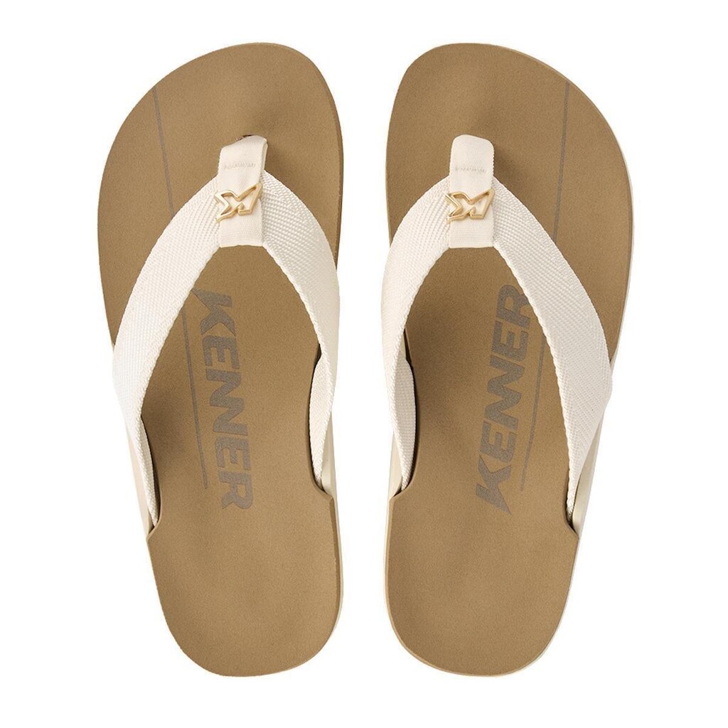 CHINELO SANDALIA KENNER NK6 BEGE E OFF WHITE ORIGINAL