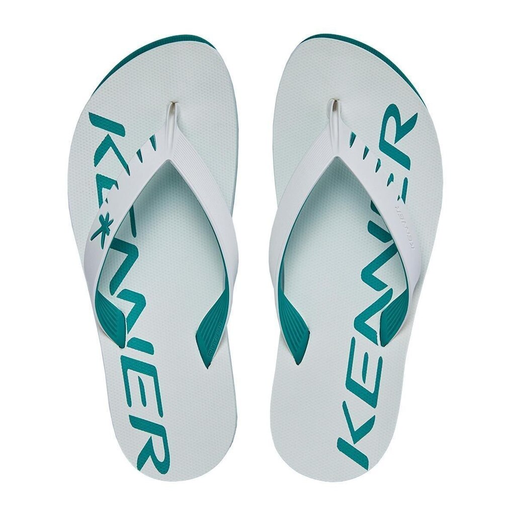 Chinelo Sandália Kenner Red Branco c/ Verde Esmeralda