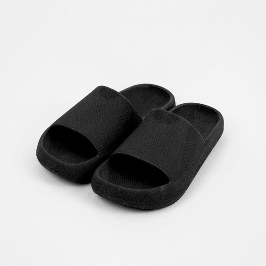 Chinelo Sandalia Slide Nuvem Confort Flexível - Preto Menor preço em Chinelo Sandalia Slide Nuvem Confort Flexível - Preto