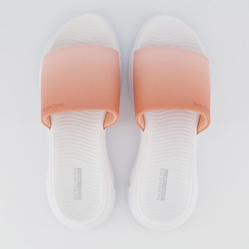 Chinelo Skechers On The Go Feminino Branco e Laranja