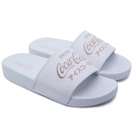 Chinelo Slide Coca Cola Medley Box CC3406 - Branco Menor preço em Chinelo Slide Coca Cola Medley Box CC3406 - Branco