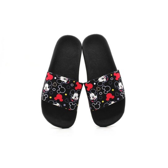 Chinelo Slide Feminino Detalhe Estampa Minnie - Preto Menor preço em Chinelo Slide Feminino Detalhe Estampa Minnie - Preto
