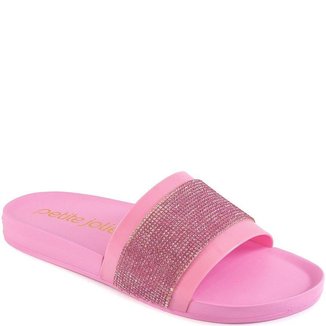 Chinelo Slide Feminino Strass Glam Verão Petite Jolie PJ5562