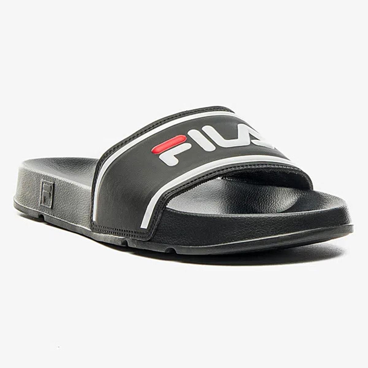 Chinelo Slide Fila Drifter Stripes Masculino - Preto e Vermelho - 44 Menor preço em Chinelo Slide Fila Drifter Stripes Masculino - Preto e Vermelho - 44