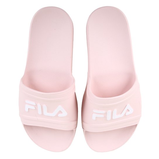 Chinelo Slide Fila Sleek Feminino - Rosa+Branco Menor preço em Chinelo Slide Fila Sleek Feminino - Rosa+Branco