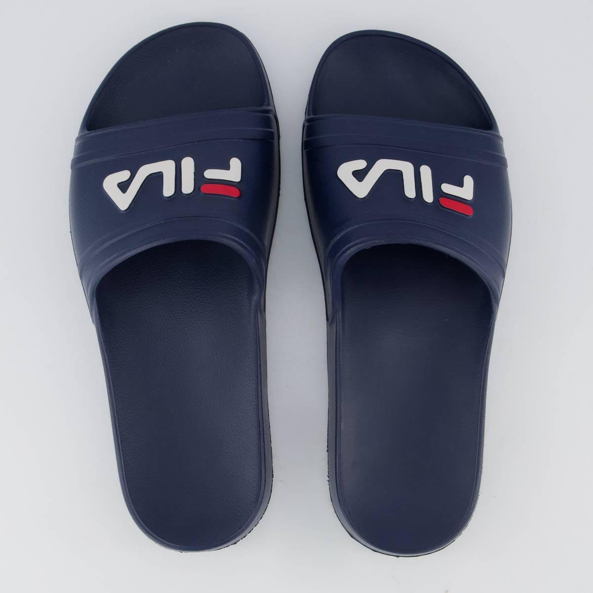 Chinelo Slide Fila Sleek Masculino - Marinho+Bege