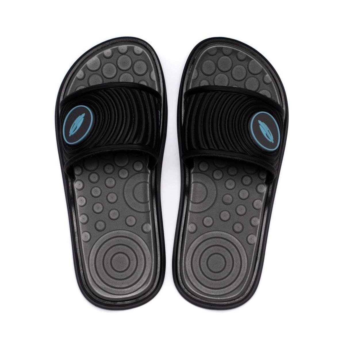 Chinelo Slide Infantil Mormaii Quiver Pro Preto/azul Menor preço em Chinelo Slide Infantil Mormaii Quiver Pro Preto/azul
