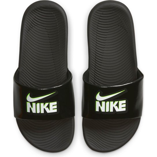 Chinelo Slide Infantil Nike Kawa Masculino - Preto+Branco Menor preço em Chinelo Slide Infantil Nike Kawa Masculino - Preto+Branco