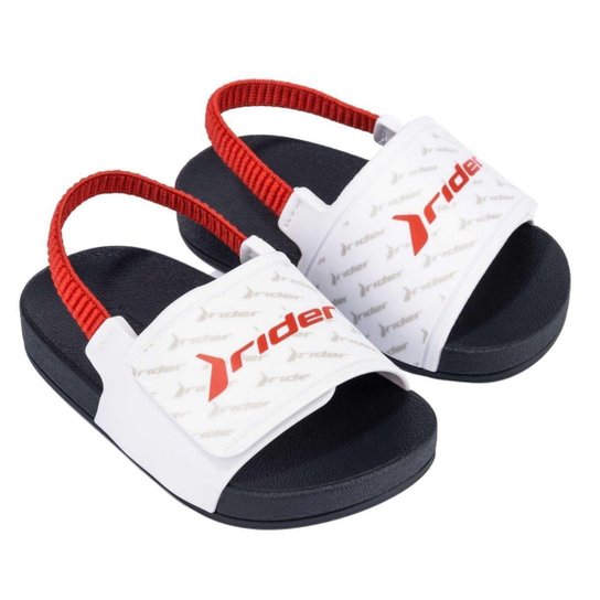 Chinelo Slide Infantil Rider Full 86 Menino com Elástico Casual - Branco Menor preço em Chinelo Slide Infantil Rider Full 86 Menino com Elástico Casual - Branco