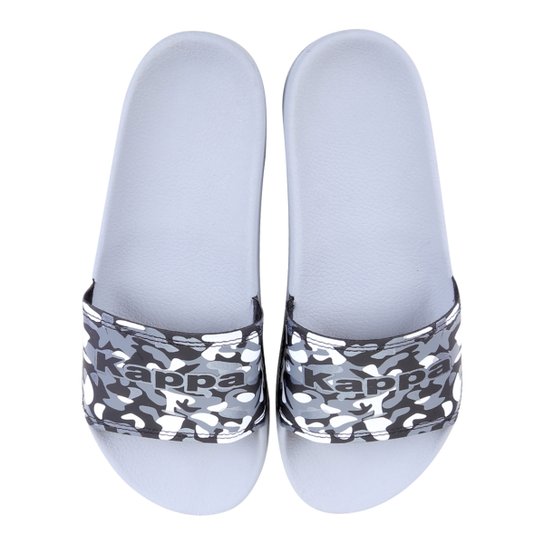 Chinelo Slide Kappa Main - Prata+Preto Menor preço em Chinelo Slide Kappa Main - Prata+Preto