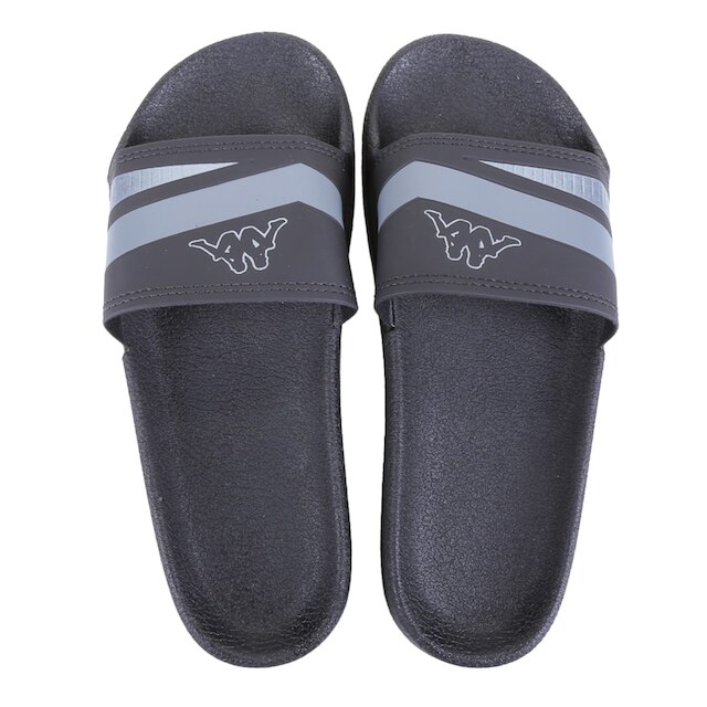 Chinelo Slide Kappa Snip - Preto+Prata Menor preço em Chinelo Slide Kappa Snip - Preto+Prata