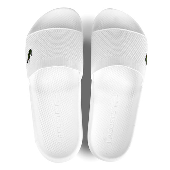 Chinelo Slide Lacoste Croco Masculino - Branco Menor preço em Chinelo Slide Lacoste Croco Masculino - Branco