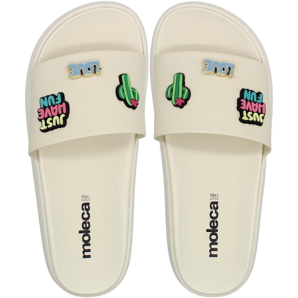 Chinelo Slide Moleca Napa Turim Apliques Feminino