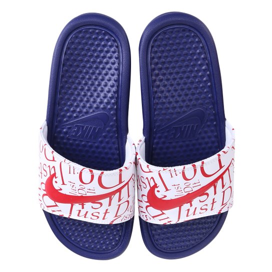 Chinelo Slide Nike Sportswear Benassi Jdi Print Azul-Marinho