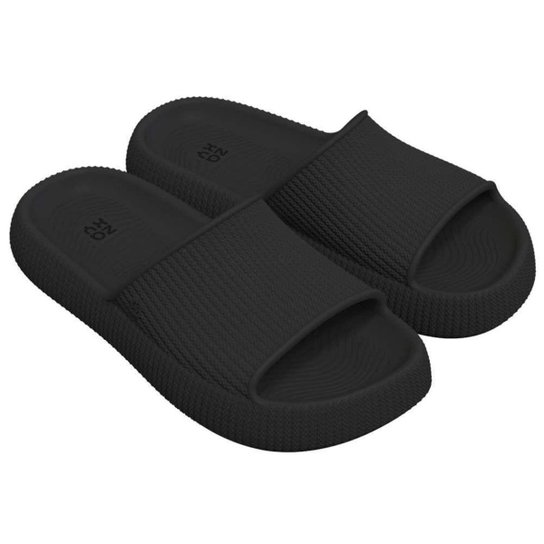 Chinelo Slide Nuvem Zaxy Leveza New - Preto Menor preço em Chinelo Slide Nuvem Zaxy Leveza New - Preto