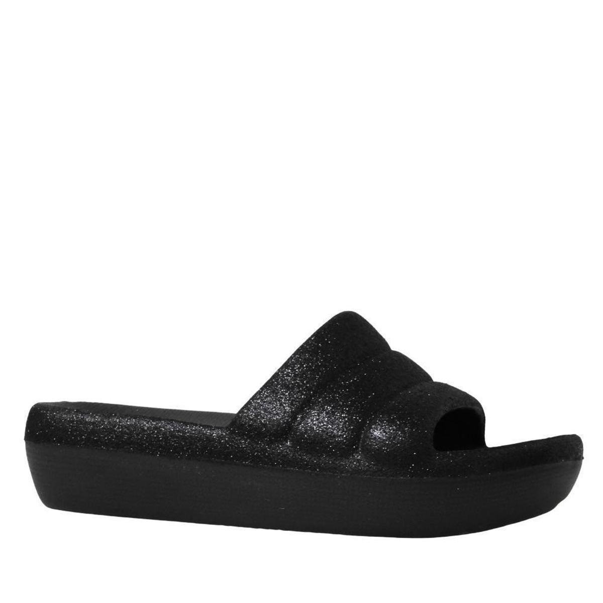 Chinelo Slide Piccadilly Marshmallow C222001 Glitter - Preto | Netshoes