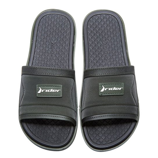 Chinelo Slide Rider Spin Masculino - Preto+verde Menor preço em Chinelo Slide Rider Spin Masculino - Preto+verde