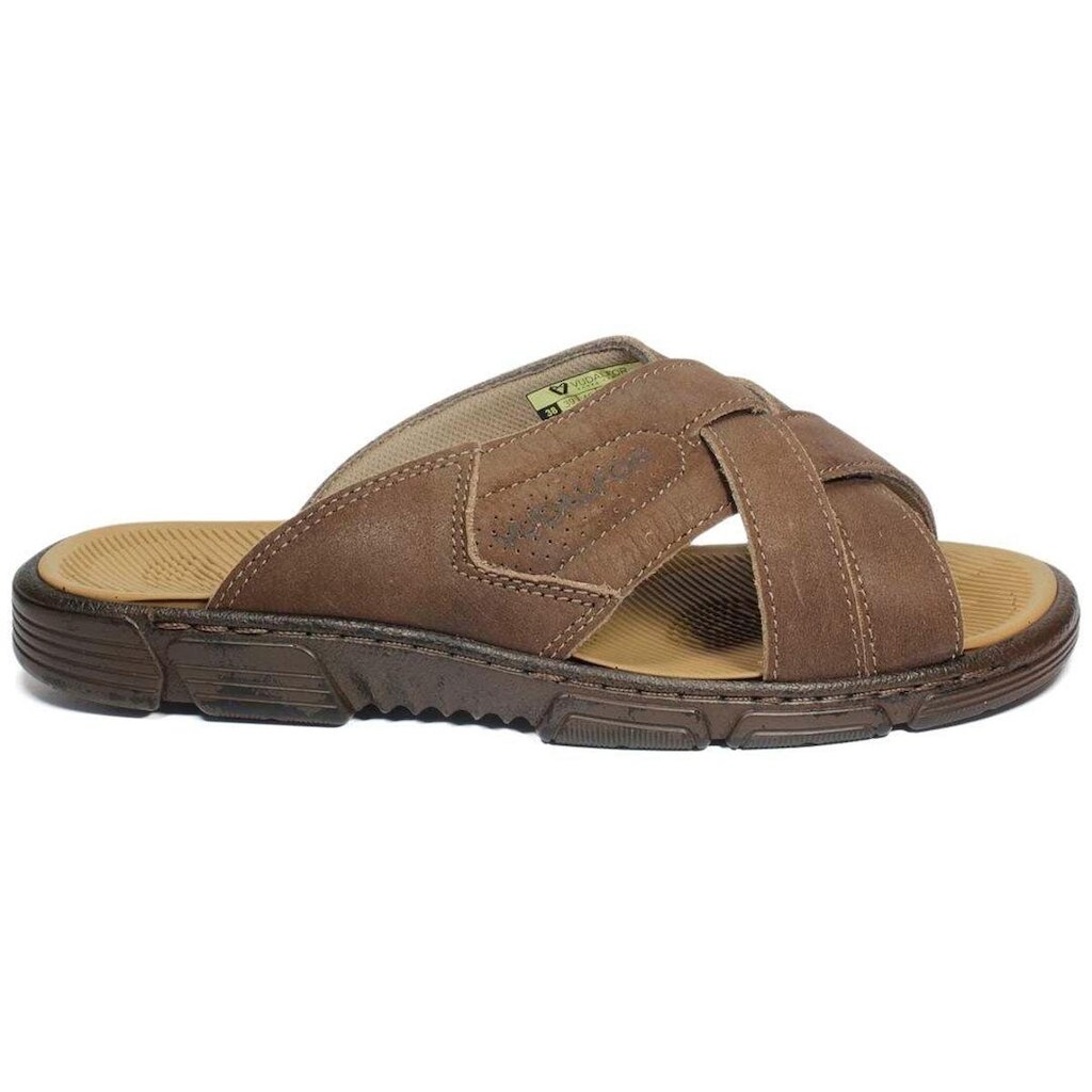 Chinelo Slide Vudalfor Couro Nobuck Masculino 1701