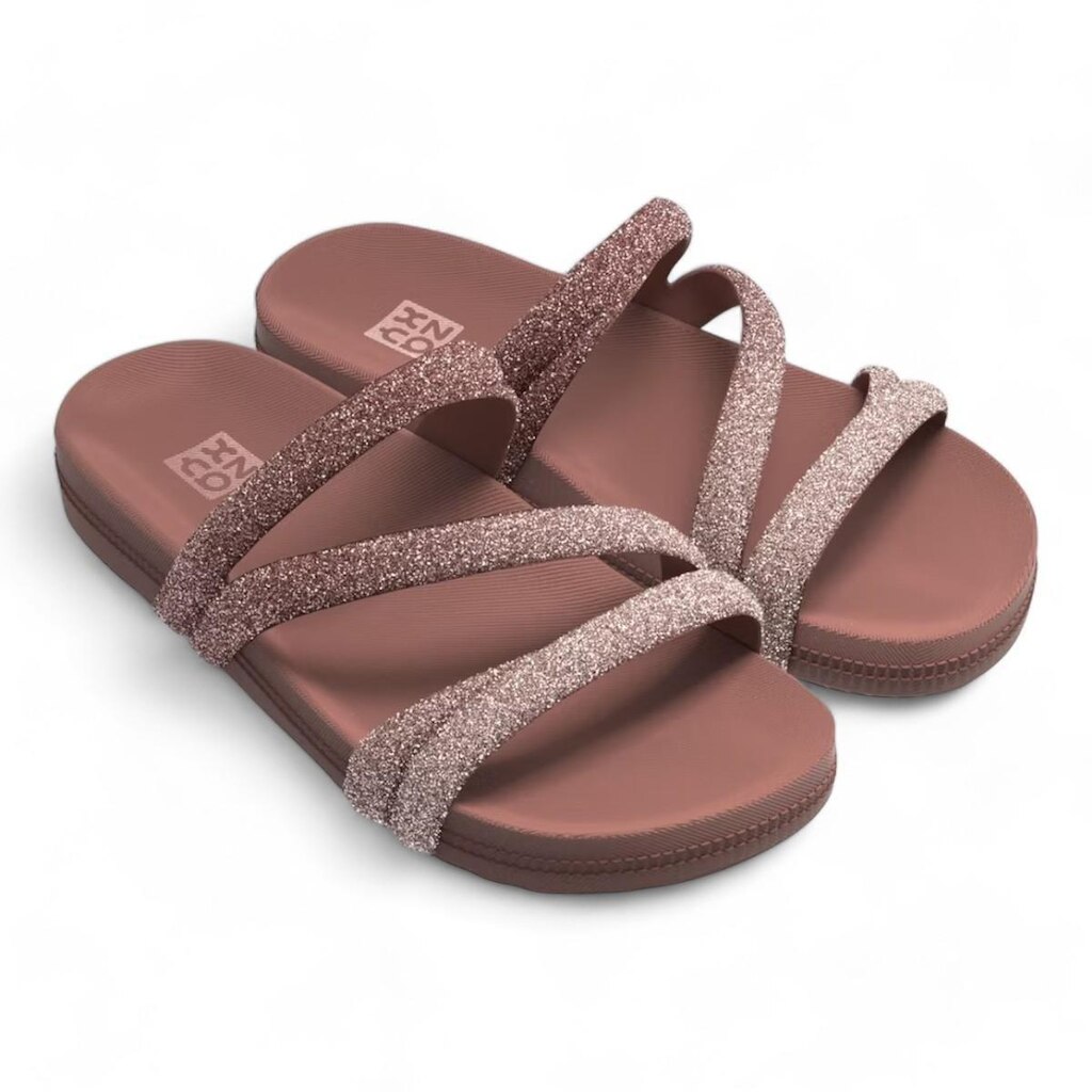 Chinelo Slide Zaxy Glitter Feminino
