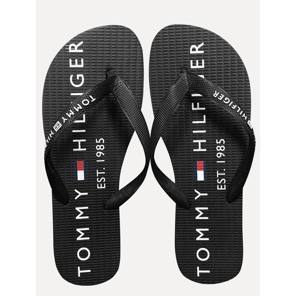 Chinelo Tommy Hilfiger Rubber Texture Strip 34R Preto/Cinza