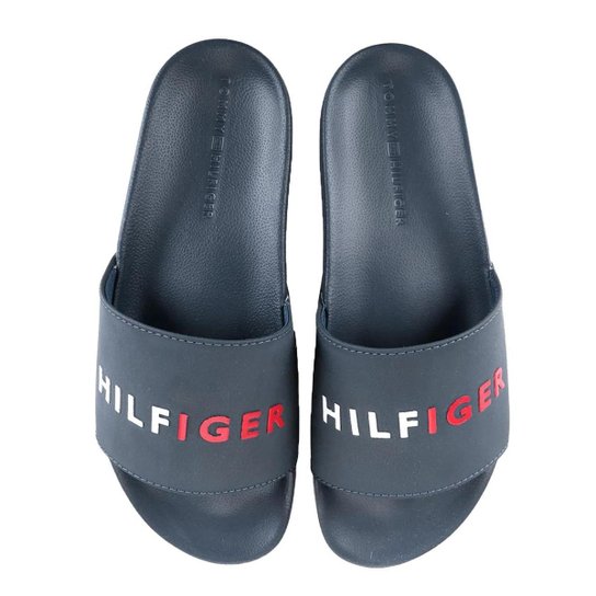 Chinelo Tommy Hilfiger Slide Marco 19D Logo Azul Marinho - Preto Menor preço em Chinelo Tommy Hilfiger Slide Marco 19D Logo Azul Marinho - Preto