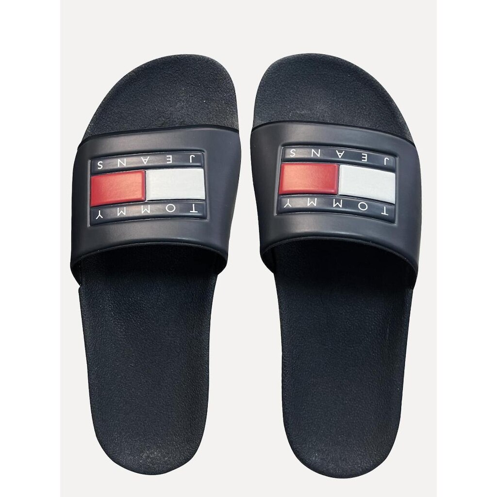Chinelo Tommy Jeans Slide Essential Flag Pool Azul Marinho